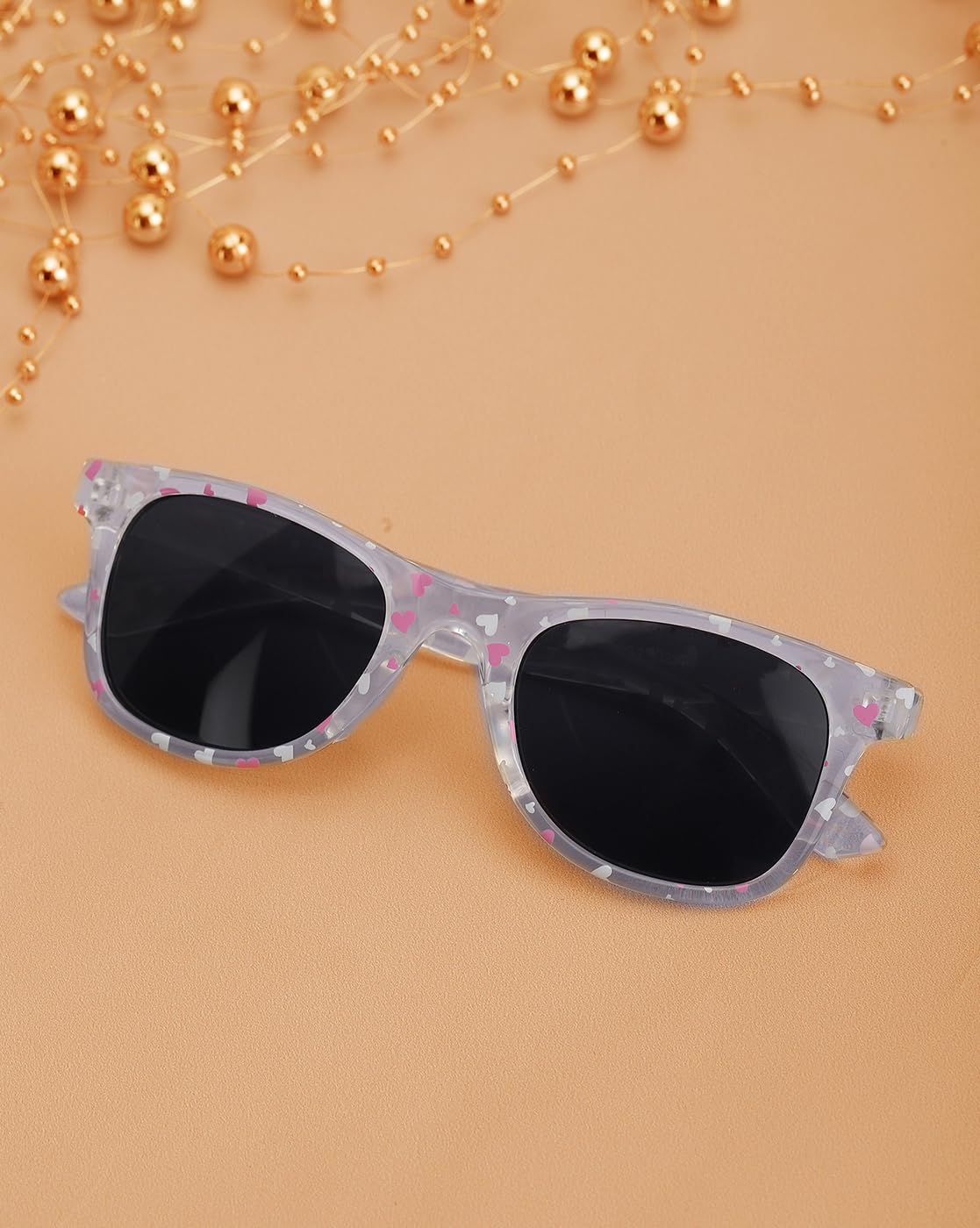 Carlton London Kids Girls White with Pink and UV Protected Lens Sunglass