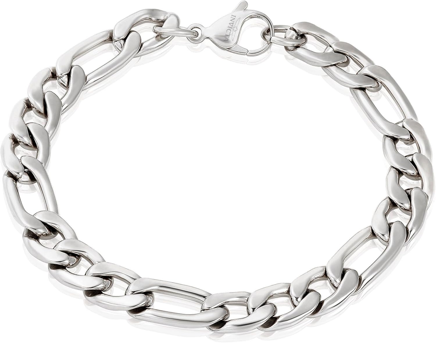 Invicta Figaro Bracelet for Men, Stainless Steel Chain Jewelry, 9.3mm, 8.75"
