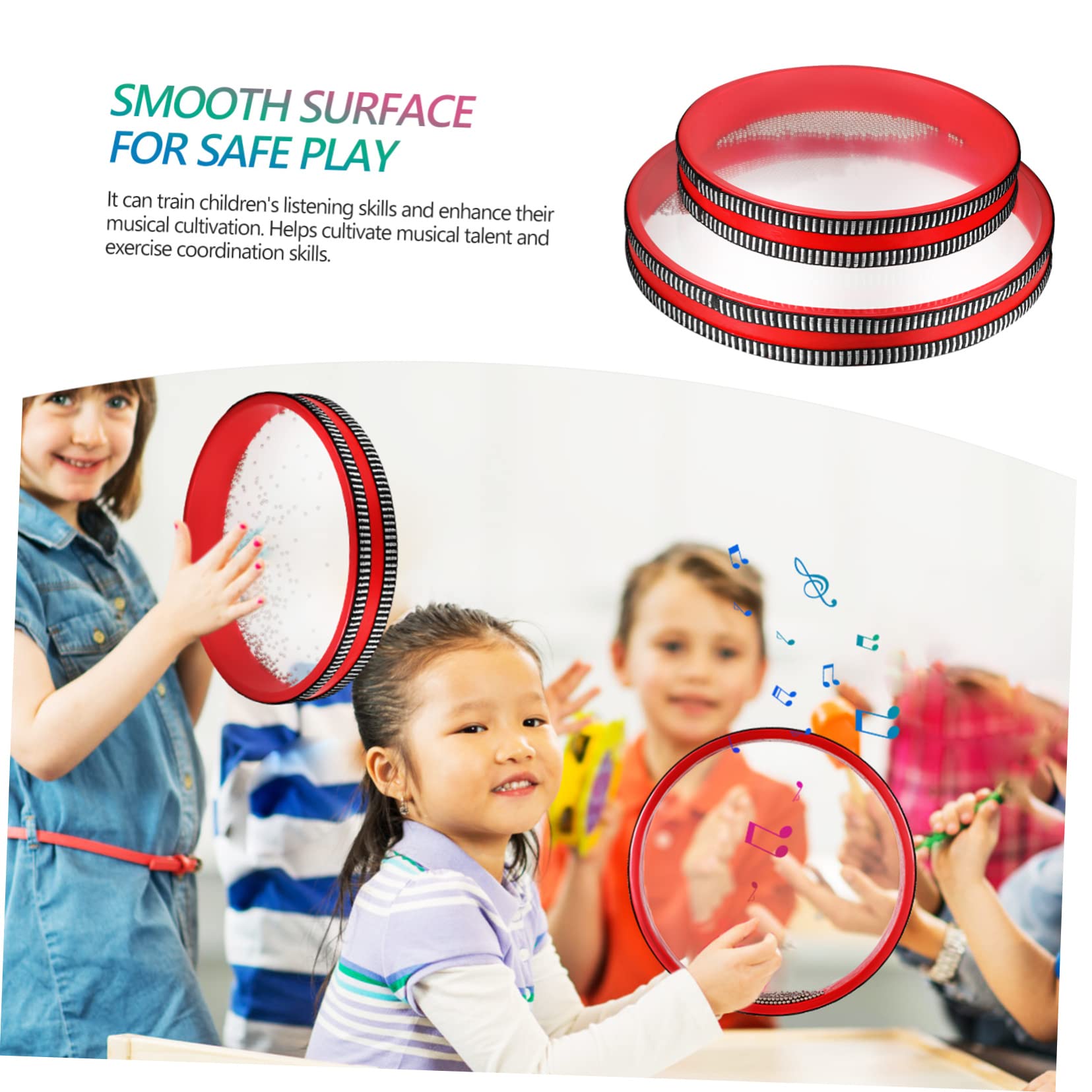 Yardwe 2pcs Wave Bead Ocean Drums for Percussion Instruments Beads for Relaxing Sounds Educational Musical to Stimulate Interest Music