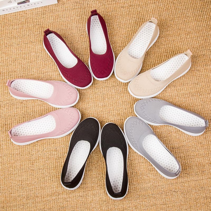 Women's Slip On Trainers Mesh Lightweight Breathable Casual Shoes Fitness Trainers Running Shoes Flat Shoes image 5