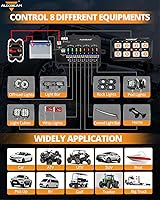 Vista 6 de Auxbeam Panel de interruptores RGB de 5 pulgadas, grande, 8 cuadras, panel de interruptor RA80 XL, pulsado momentáneo, 12 V, panel de interruptor