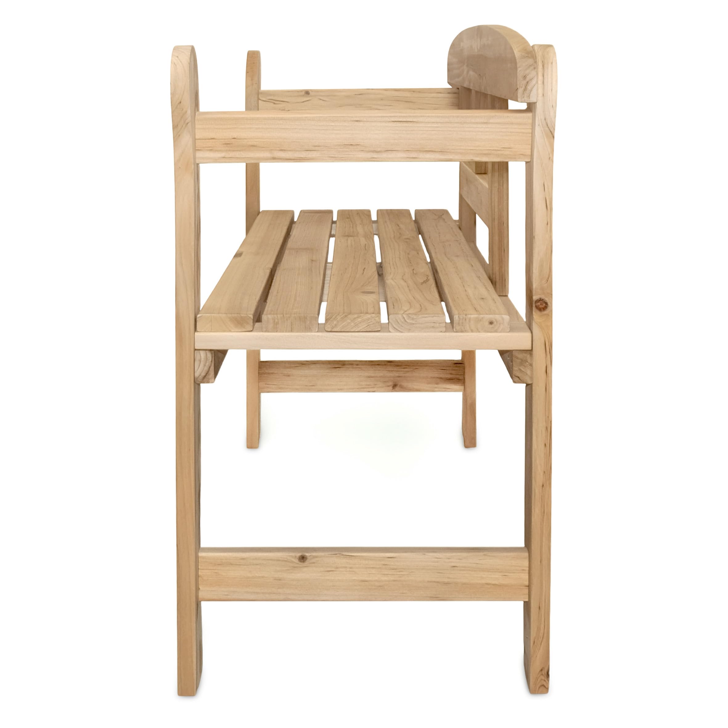 Spetebo Holz Parkbank für 2 Personen Belastbarkeit bis 180 kg - 118 x 78 cm - Massivholz Sitzbank 2-Sitzer mit Armlehnen - Gartenbank Holzbank Friesenbank Sitzmöbel für Balkon Terrasse Garten