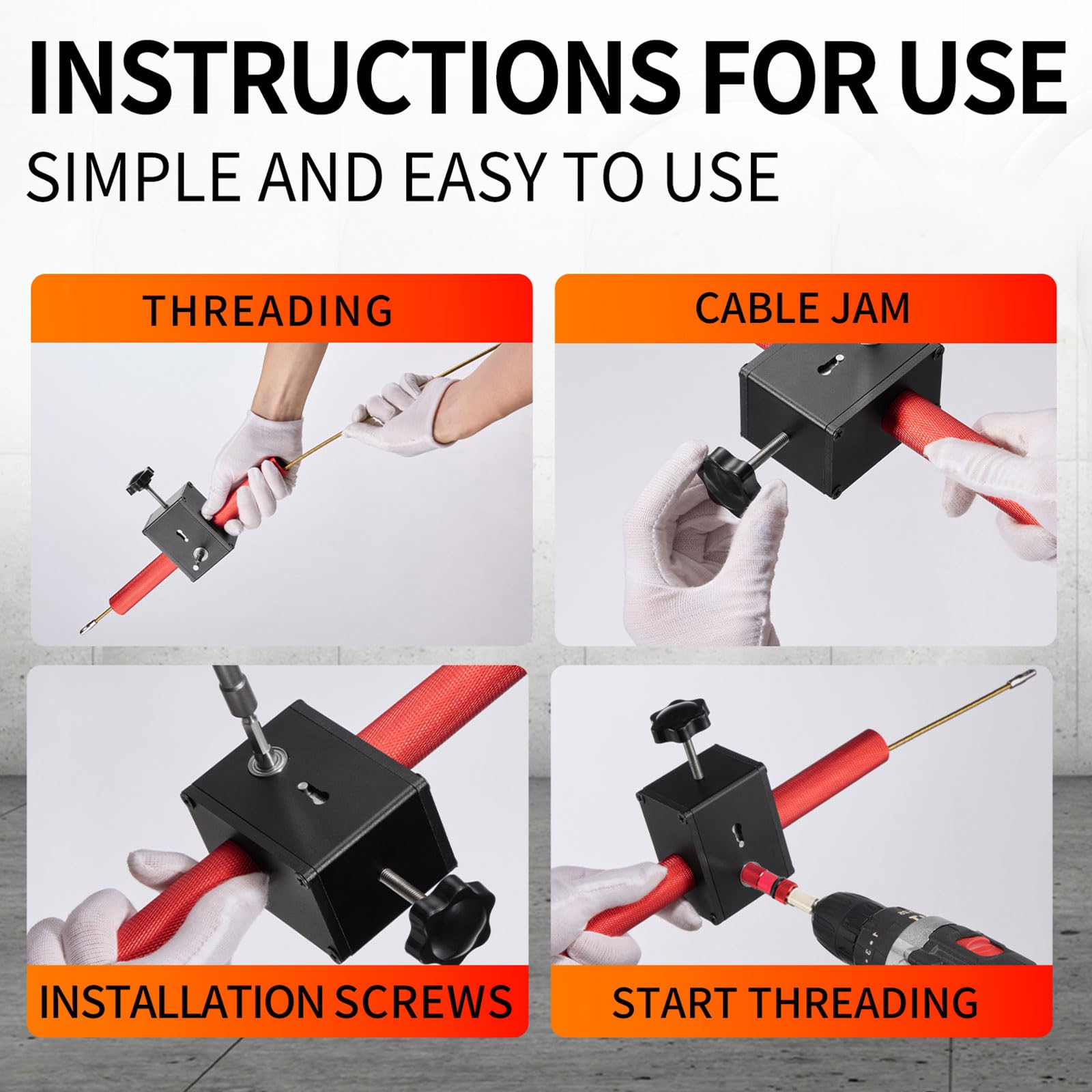 Dispositivo automático de enhebrado de tubos de cable, máquina pelacables magnética, extractor de cables eléctrico hidroeléctrico, herramientas de pelado portátiles para electricistas, ingenieros