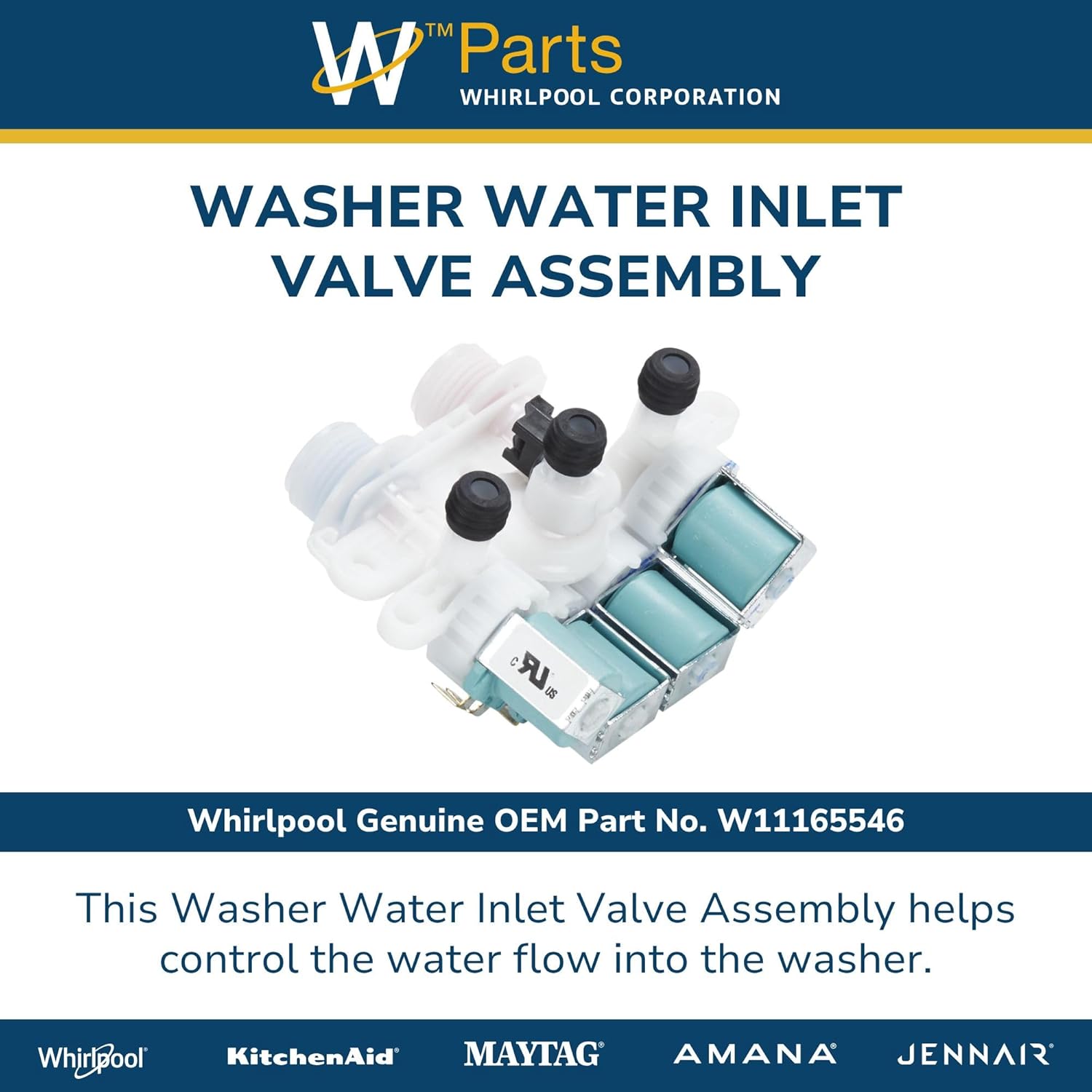 Whirlpool W11165546 Water Inlet Valve