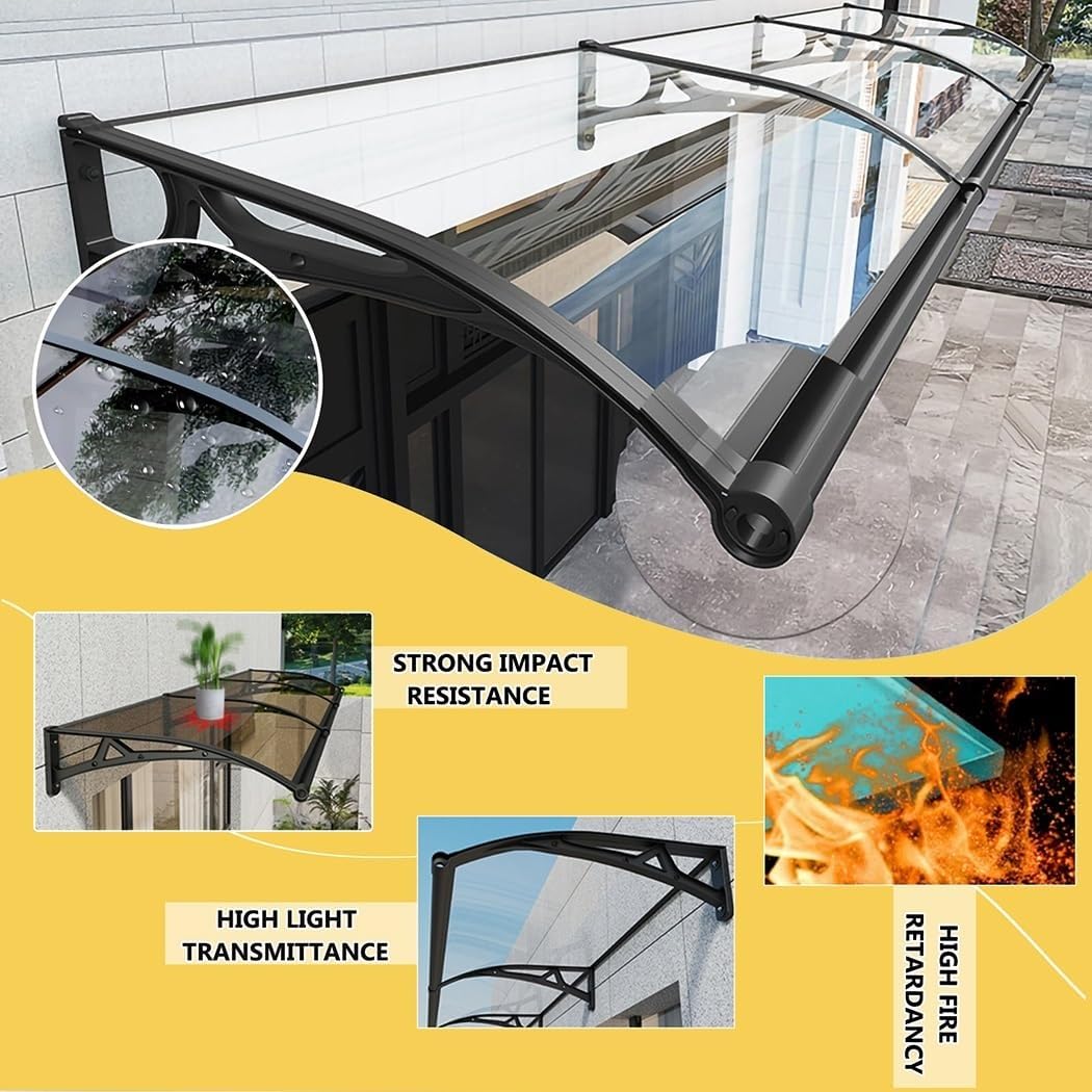 Zadaszenie zewnętrzne markizy, namiot wejściowy do domu, patio, werandy, tarasu, ochrona przed deszczem i słońcem, niebieski (80 x 180 cm)