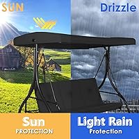 Vista 5 de Tangkula Columpio de patio convertidor de 3 asientos, toldo de jardín para porche al aire libre con cómodos asientos acolchados y toldo