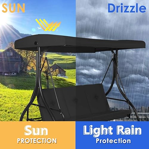 Miniatura 5 de Tangkula Columpio de patio convertidor de 3 asientos, toldo de jardín para porche al aire libre con cómodos asientos acolchados y toldo de