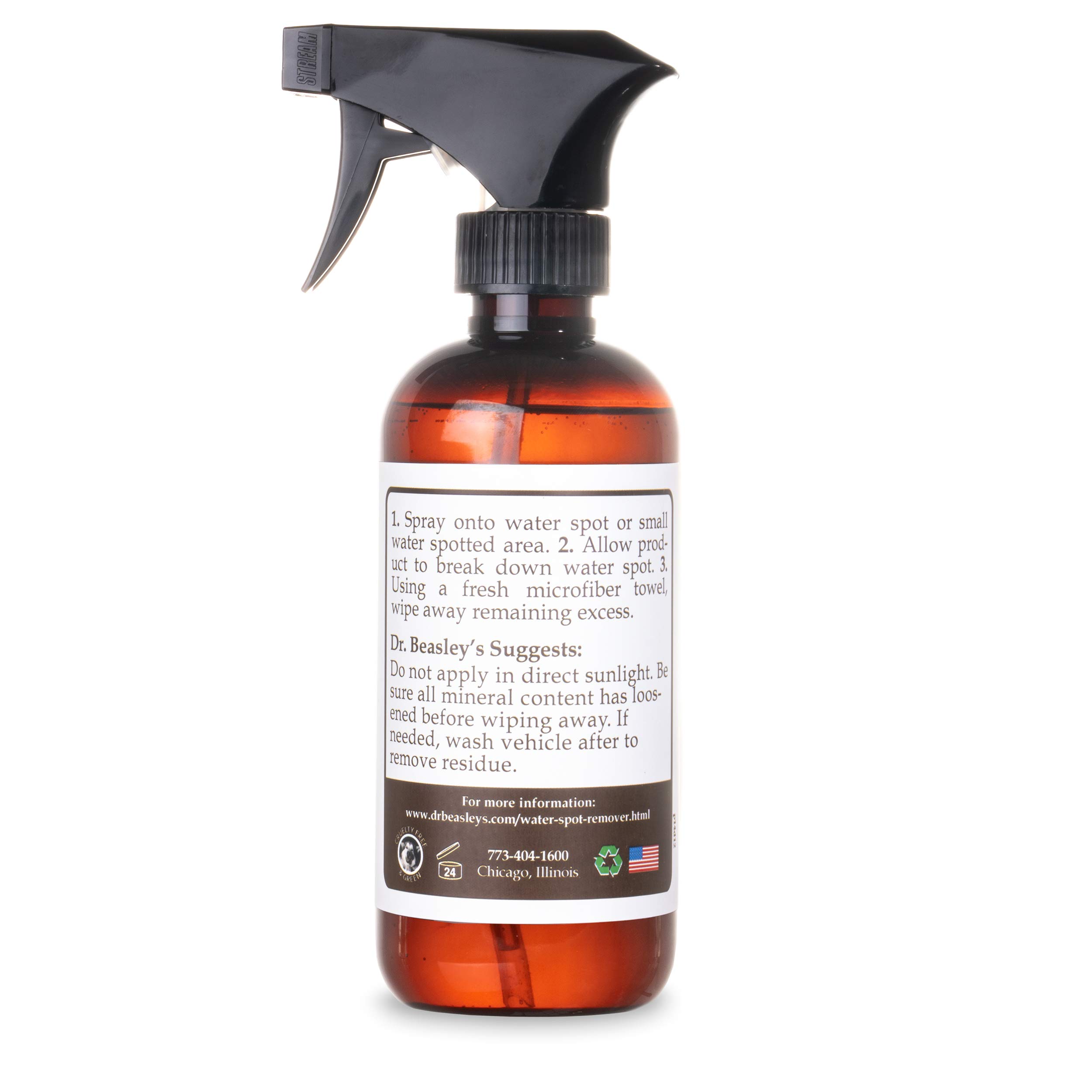 Dr. Beasley's Water Spot Remover for Autos - Eliminates Mineral Deposits, Residue-Free, Prevents Permanent Stains. Fast & Easy to Use for Immediate Results, 12 Fl Oz