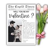 CENOVACY Personalized The Cupid Post Newspaper Poster Canvas, The Cupid Times, Personalized Love Story Poster, Valentines Newspaper, Gift for Couple, Boyfriend, Girlfriend, Valentine Day Gift