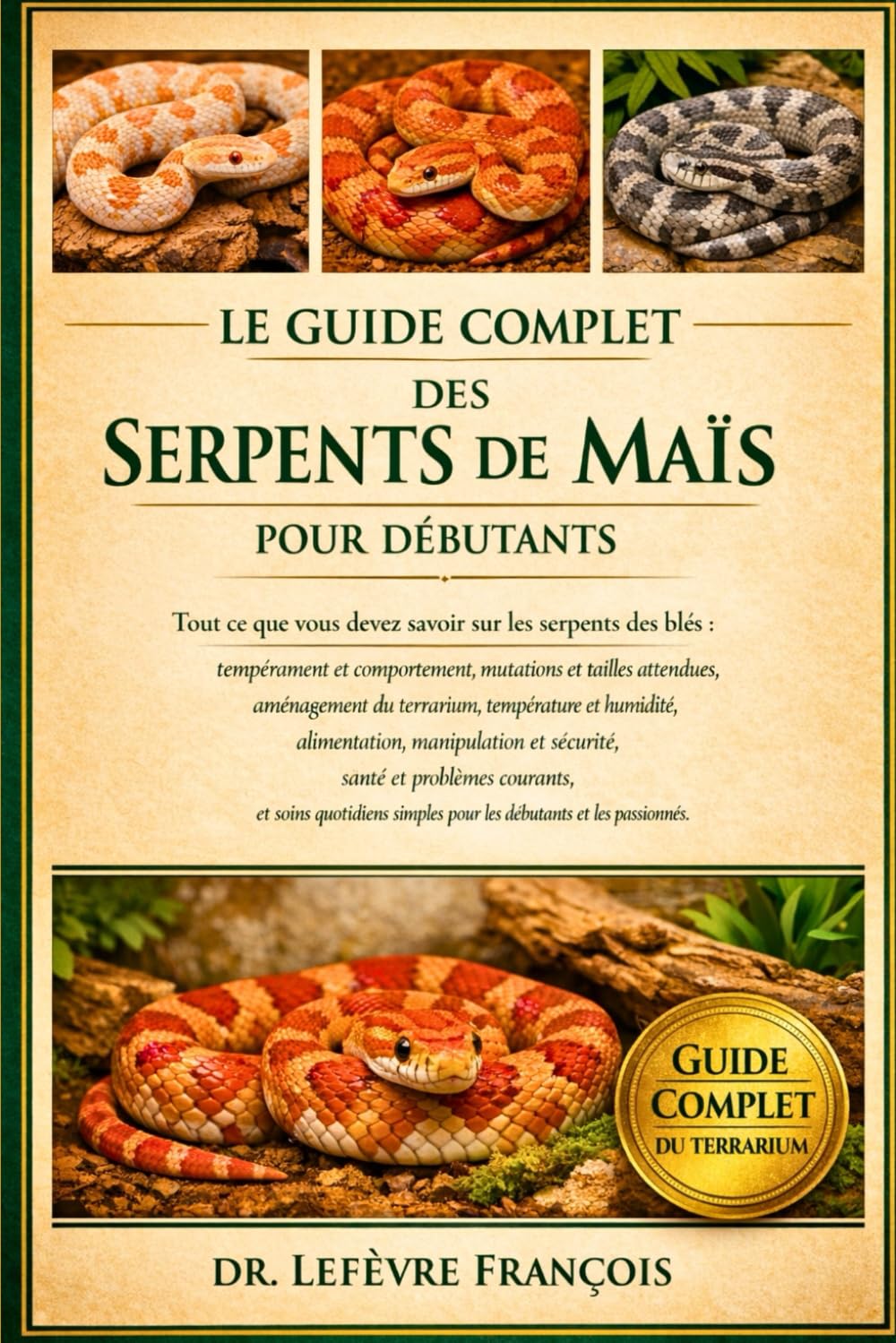 LE GUIDE COMPLET DES SERPENTS DE MAÏS POUR DÉBUTANTS: Tout ce que vous devez savoir sur les serpents des blés : tempérament et comportement....santé ... pour les débutants et les passionnés .
