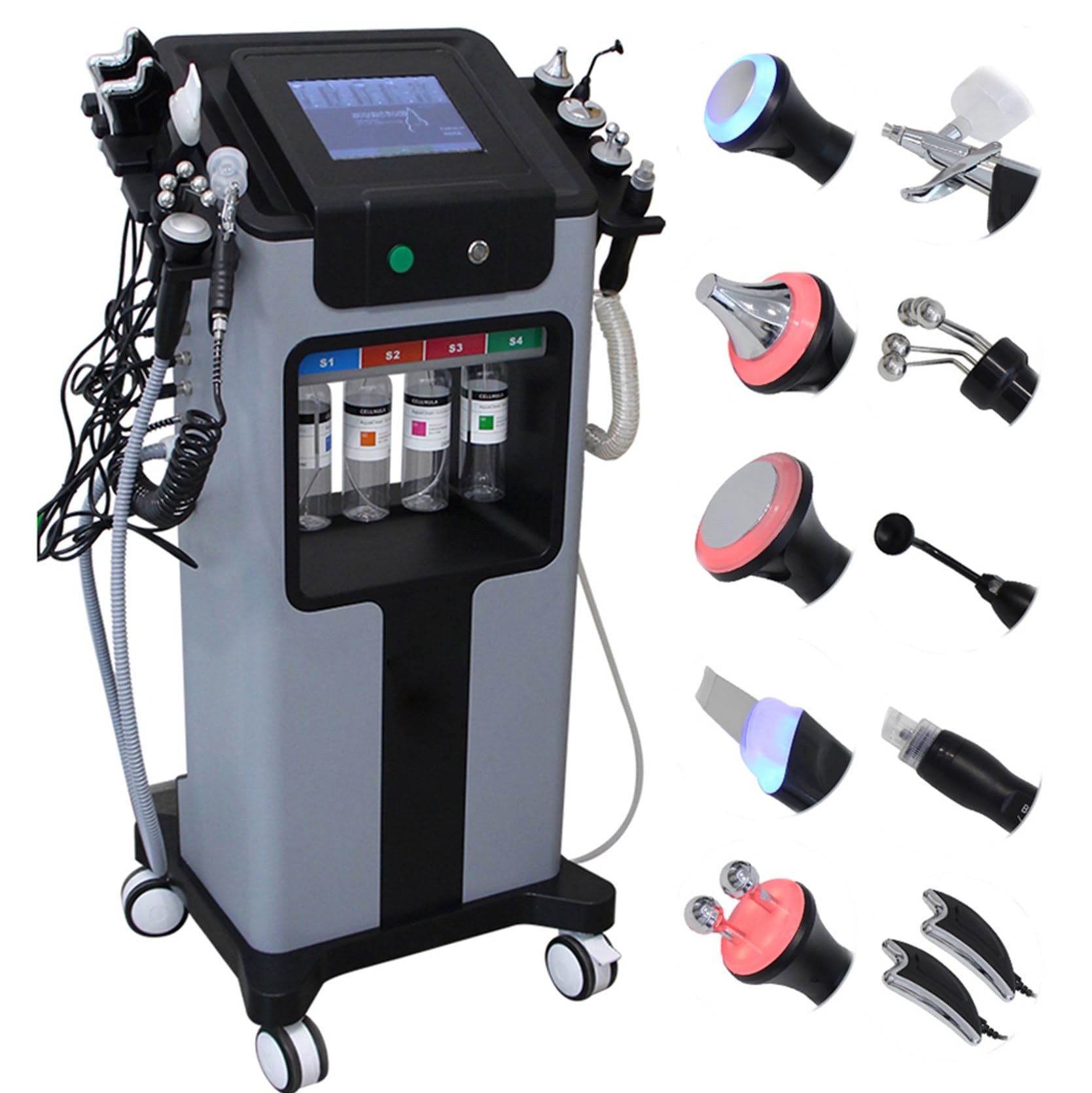 Wielofunkcyjne Urządzenie Hydro Oxygen Beauty 10 W 1 | Urządzenie Do Głębokiego Oczyszczania Twarzy, Peelingu, Spryskiwacza, Pielęgnacji Skóry, Ujędrniania Twarzy
