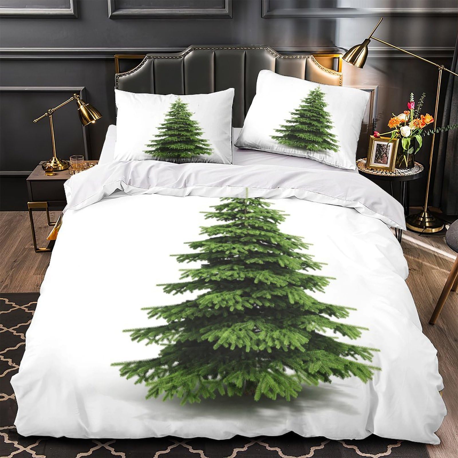 Housse de couette arbre de Noël hypoallergénique ultra douce en microfibre