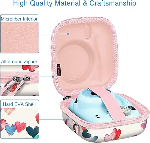 Miniatura 3 de Fintie Funda protectora para cámara instantánea Fujifilm Instax Mini 12119987s9070  Funda de transporte rígida a prueba de golpes con correa