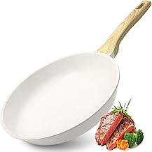 GiPP フライパン 20cm IH対応 軽量 焦げ付かないフライパン 耐熱ハンドル付き マーブルコート 体に害のない フライパン お手入れ簡単 PFOA PFOS フリー ホワイト【IH専用】
