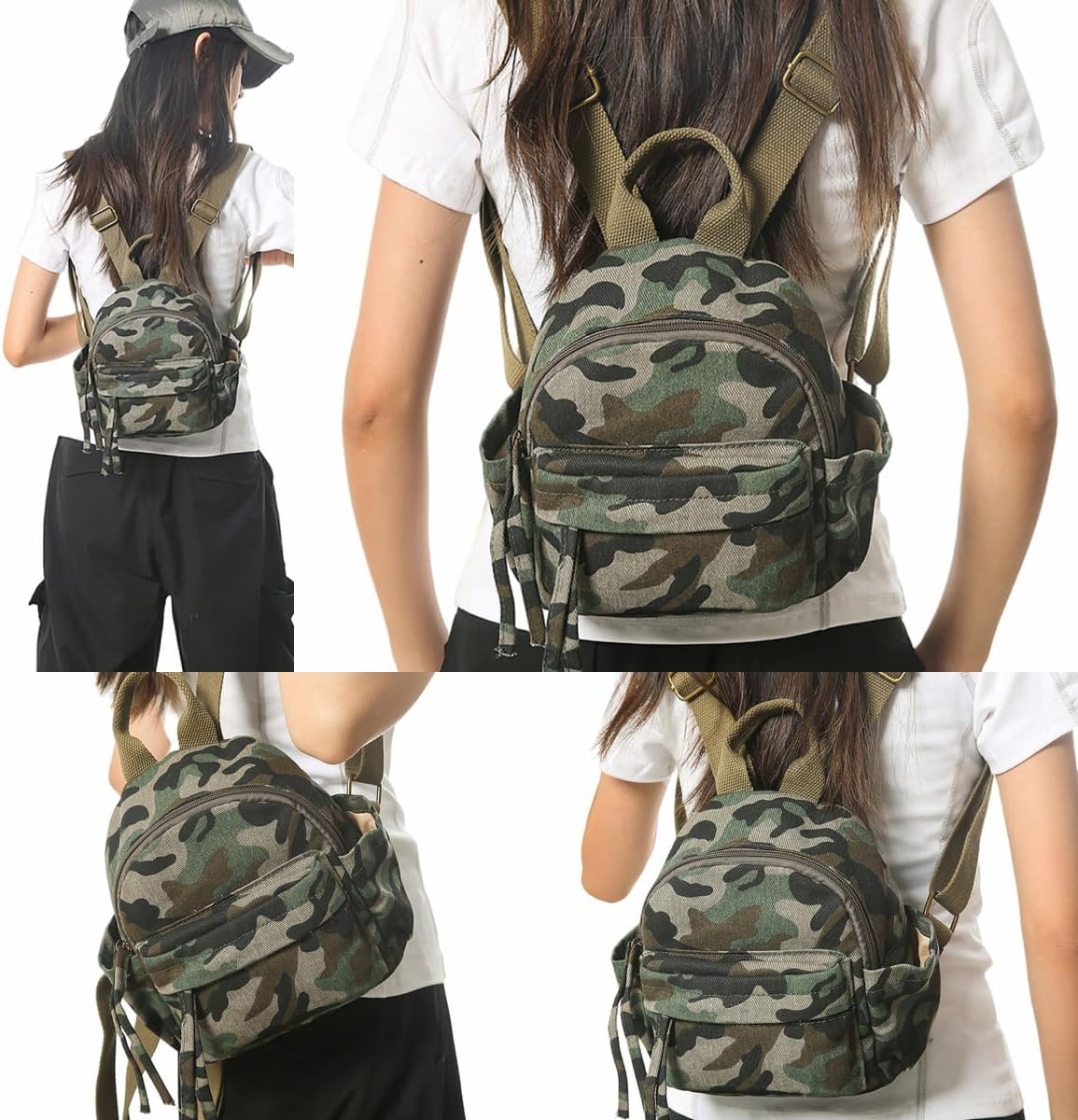 MaxxCloud Canvas Backpack-Leopard Print&Camouflage​ Mini Backpack for Men Women,Lightweight Daypack for Work,Travel - Image 4