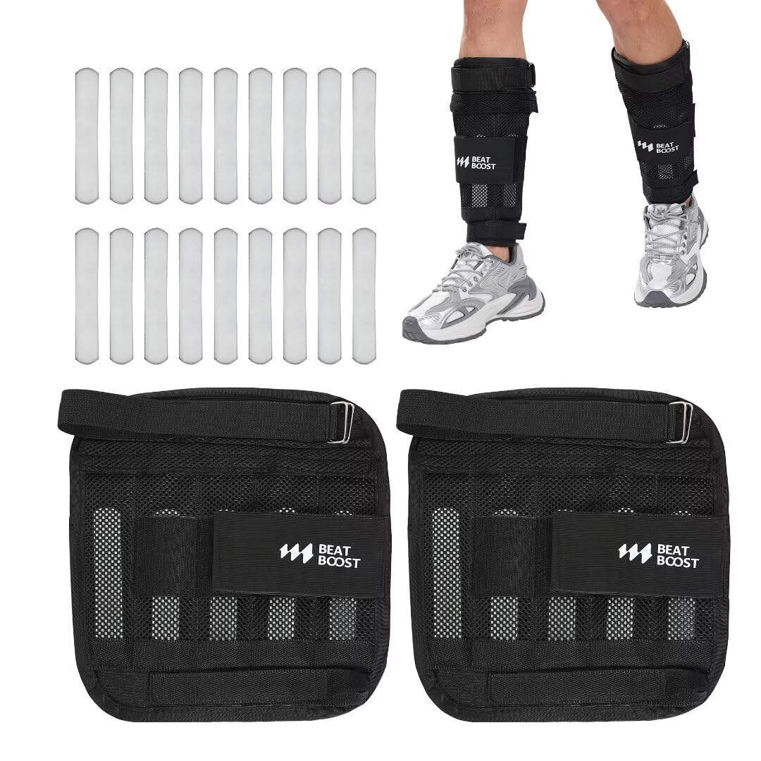 Ankle Wrist Weights for Women Men 10lb/15lb/20lb/25lb Adjustable BeatBoost Leg Arm Weight Set for Walking Pilates Exercise Workout Gym Aerobics