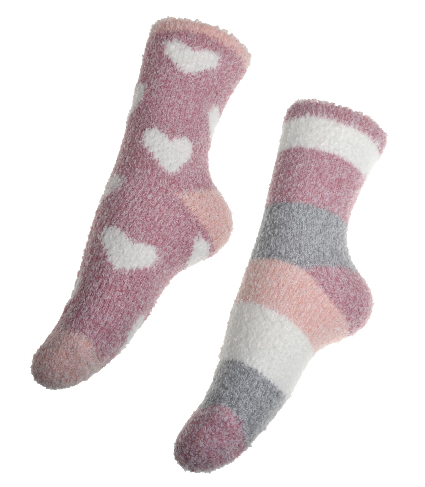 Wb Socks Girls Pink 2 Pairs Of Fluffy Cosy Socks