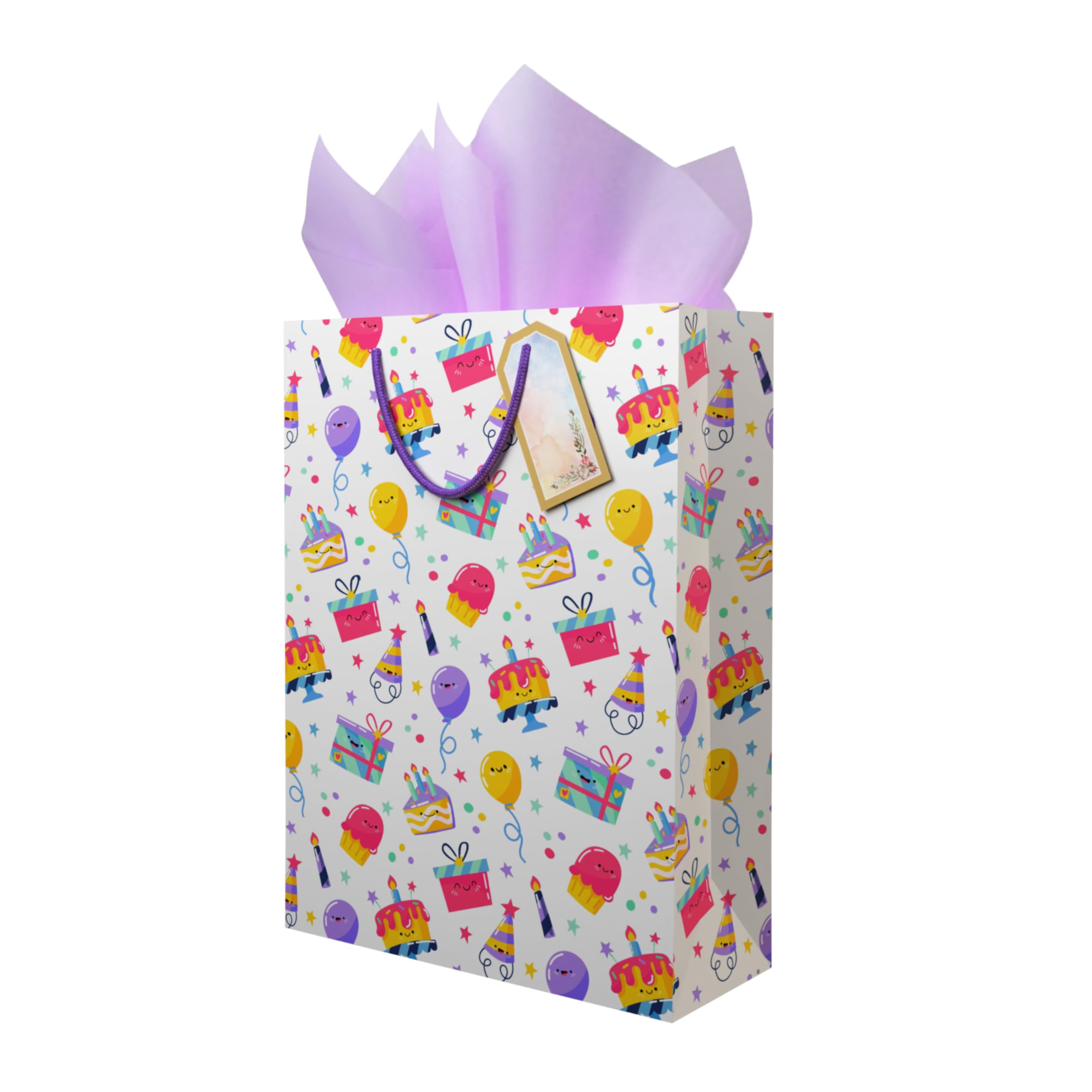 Christmas Gift Bags -Christmas Bags for Gifts -10 Tissue & Gift Tags |Treat Bags - Goodie Bag - Christmast Theme Paper bags for gifting | pack of 10| 12x9x3.5 inches |