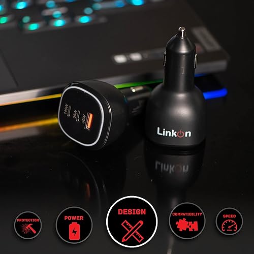 Miniatura 3 de LinkOn Cargador de coche de 165 W con 140 W PD3.1 USB-C y 30 W QC3.0 UAB-A compatible con MacBook Pro de 16 pulgadas 2021 Lenovo Legion 7 7i HP Dell
