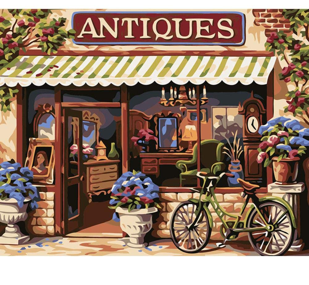 Bicicleta En La Puerta De La Tienda. Puzzle Juego Toys Adultos Clásico Madera Jigsaw Puzzle 500 Piezas: Amazon.es: Hogar