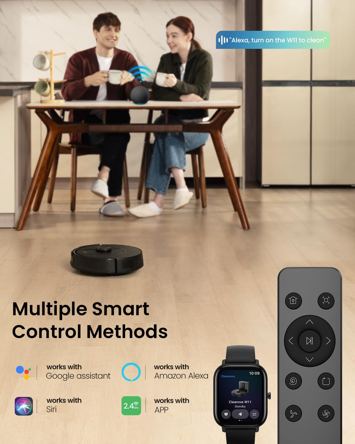 Vexilar Self-Emptying Robot Vacuum Cleaner with Mop, Laser Navigation, Up to 60 Days of Hands-Free Cleaning, 180 Mins Runtime - Image 8