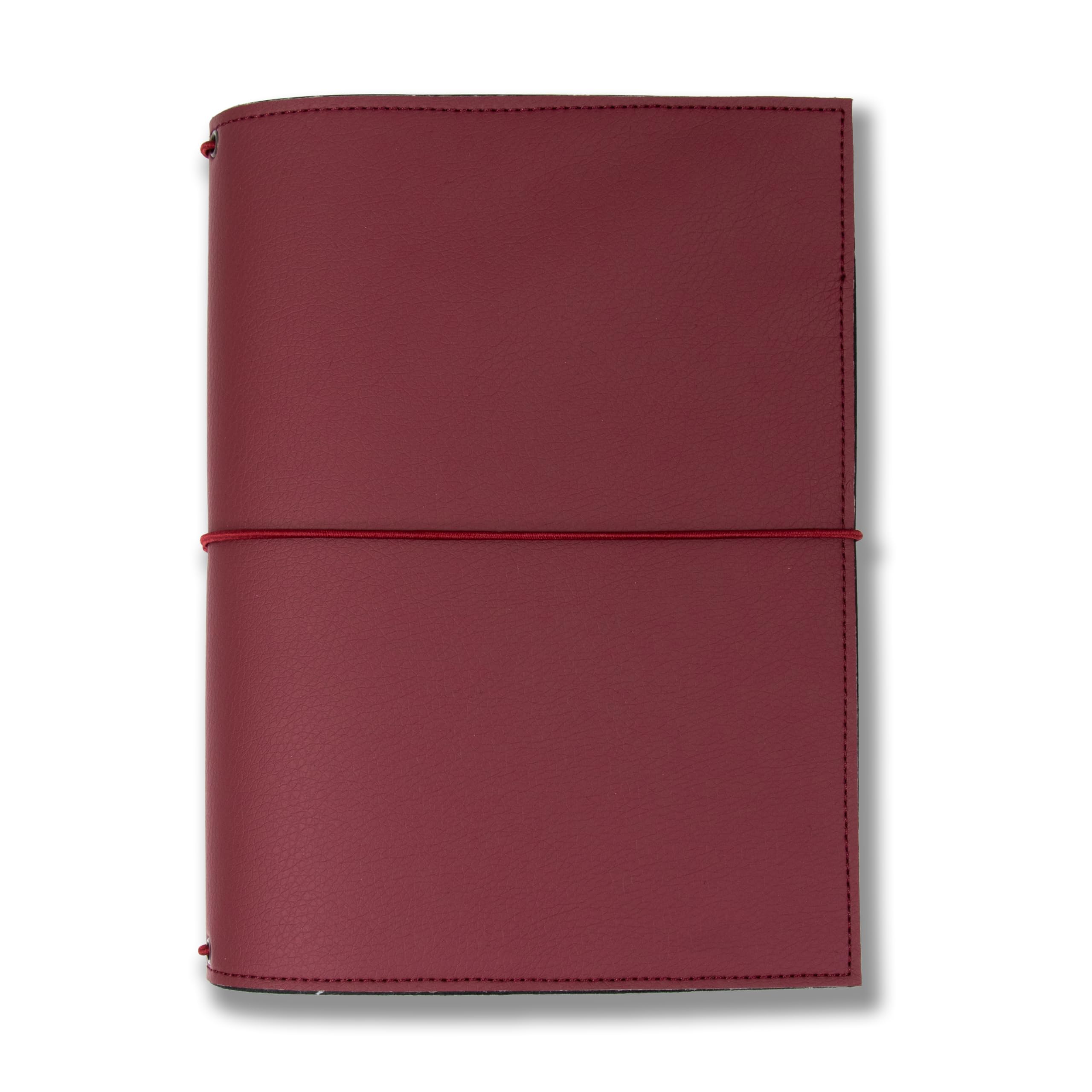 Travelers Notebook, dunkelrot, – verschiedene Größen, nachfüllbar – Handmade Journal aus Kunstleder, Platz für 2 Hefte, optional mit Notizheften, dots oder blanko, undatiert
