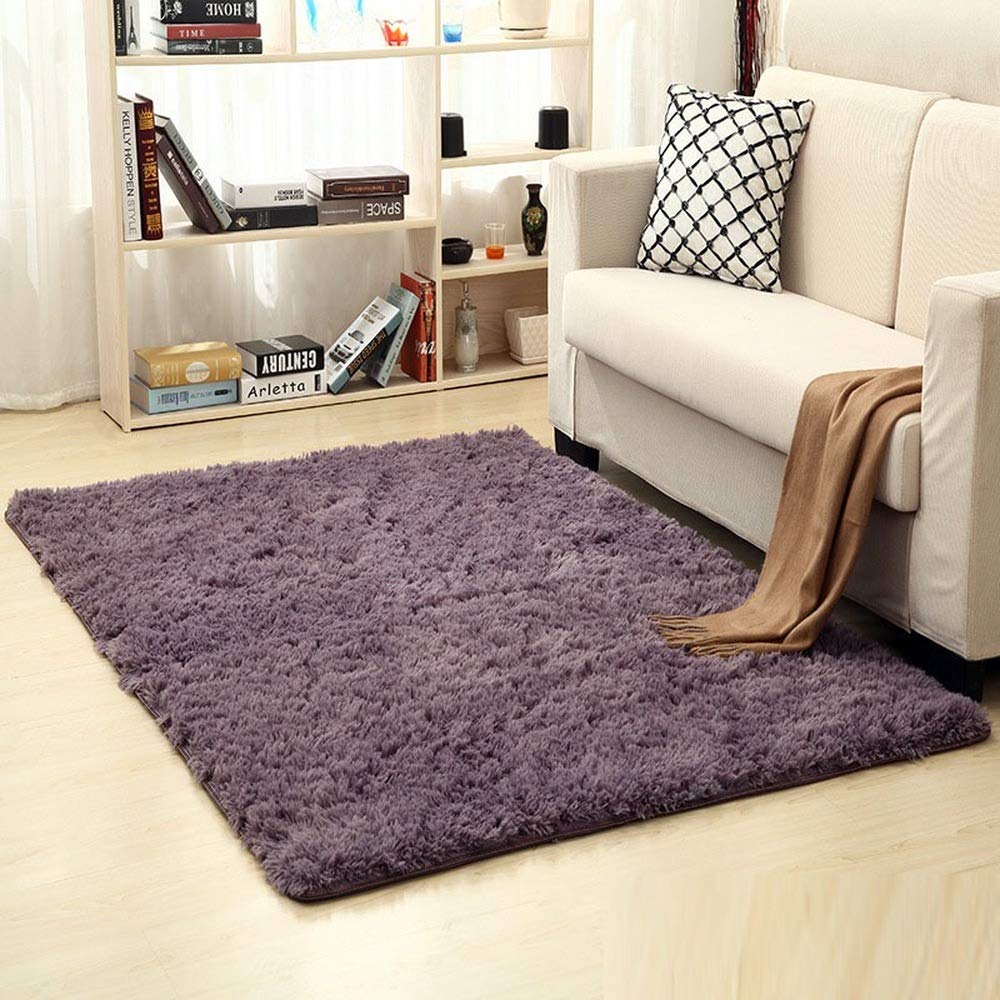 bestformebestforme 13 Color Living Room/Bedroom Carpet, Non-slip Soft Carpet, Plush Fluffy Carpet (Dark gray,40x40CM)