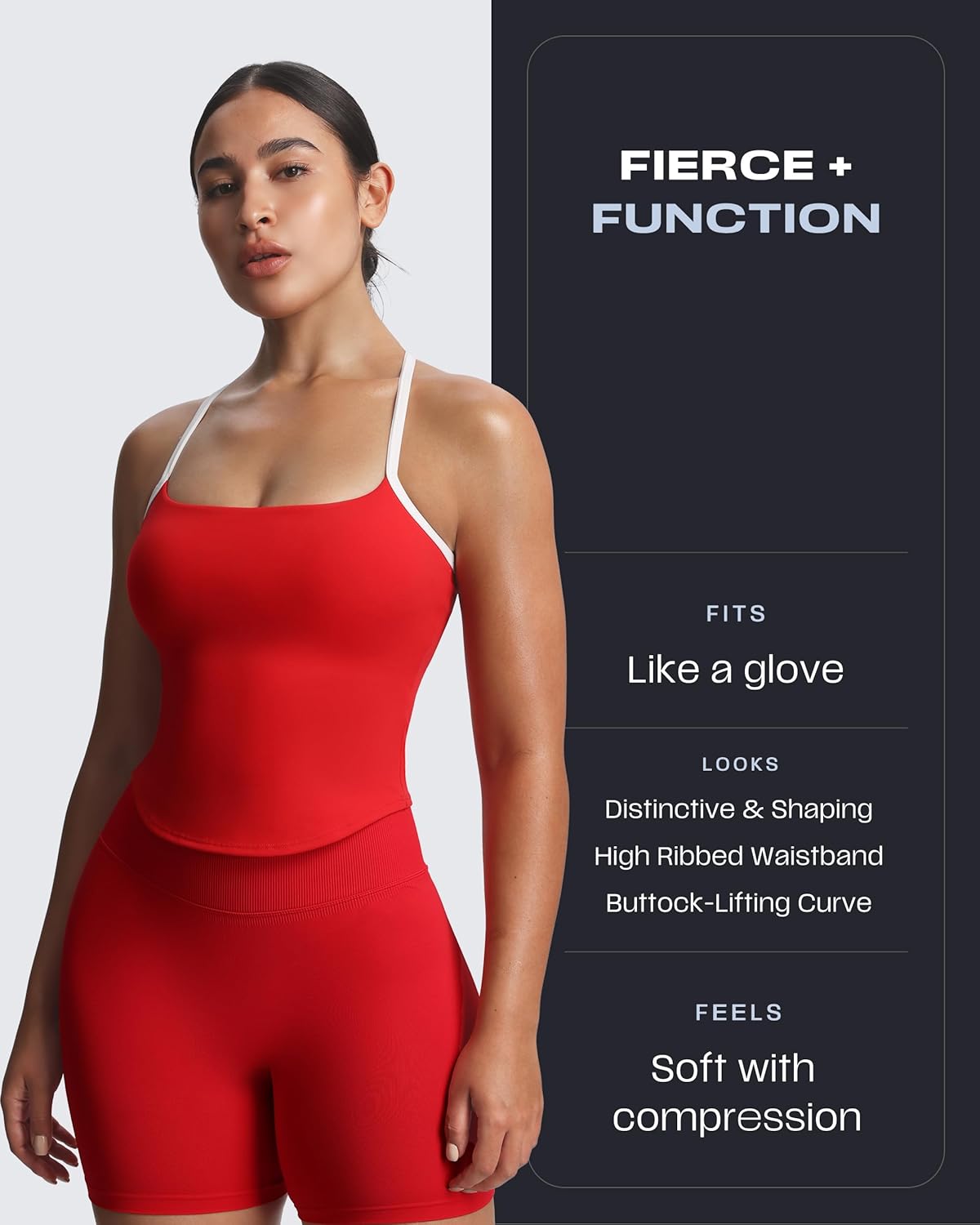 Aoxjox Women's Lexi Lined Seamless Workout Biker Shorts High Waisted Color Block Hidden Scrunch Athletic Yoga Short 5.5"