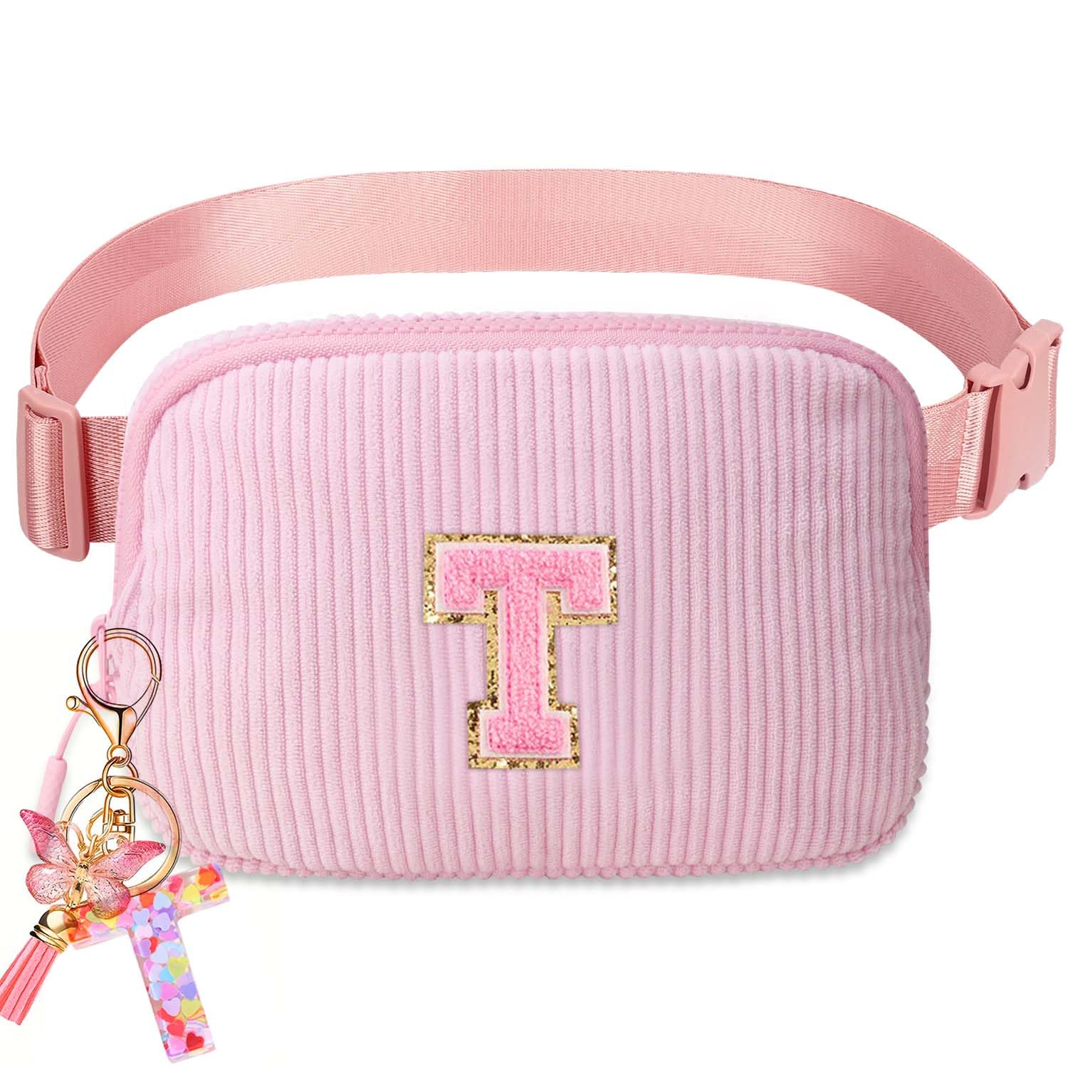 Belt Bag for Girls Gifts - Birthday Gifts for Teenager, Personalized Gifts for Mom Freind Sister Teacher, Graduation GiftsInitial Crossbody Bag Belt Bag for Women T