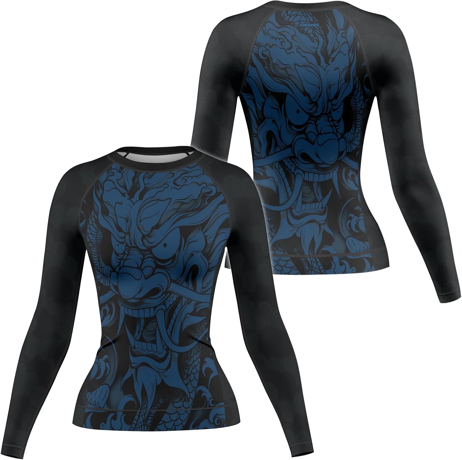 FORMONIES Samurai Women’s Rash Guard Long Sleeve – Compression Base Layer for BJJ MMA No-Gi Jiu Jitsu