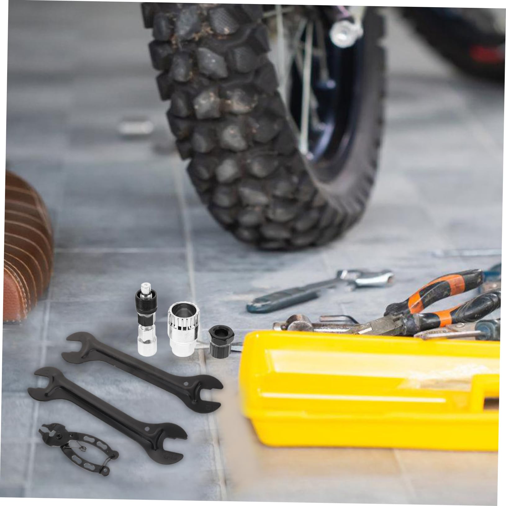 Kit Bici Chiave per Piatti Attrezzo per Pneumatici Chiave per Bici Adattatore per Valvola Attrezzo per Tenditore Attrezzi Bicicletta