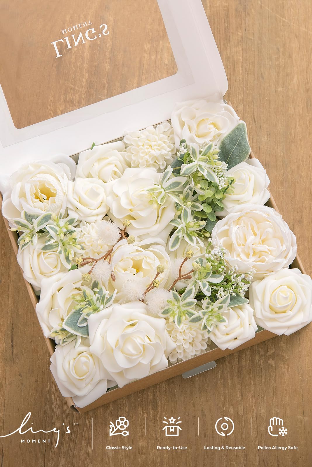 Amazon.com: Ling's moment Fake Flowers Box, Faux Artificial