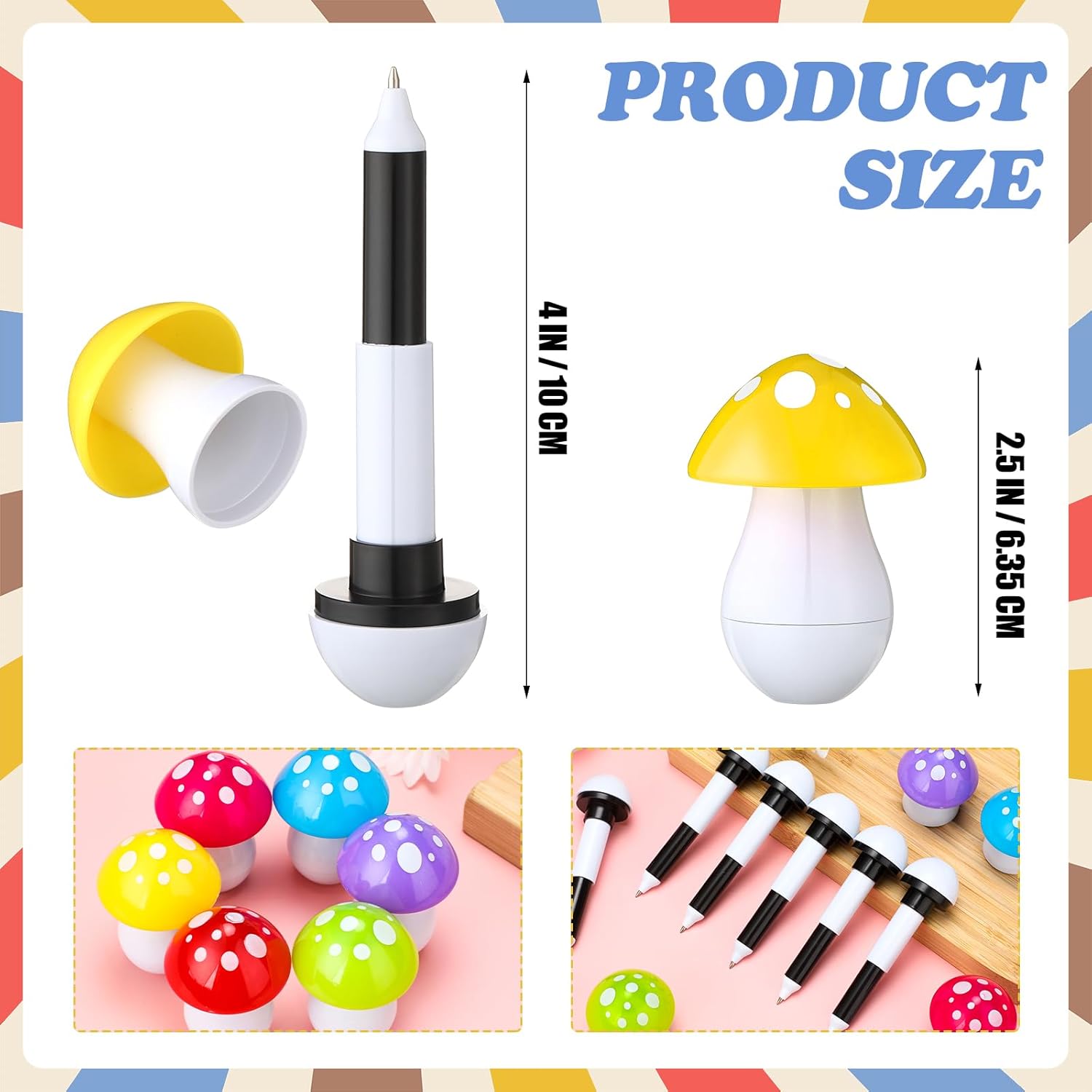 Kisston 48 Pcs Woodland Mushroom Party Favors Include 24 Mushroom Mini Notebooks Notepads and 24 Ballpoint Pen Gifts for Teacher Office Reward