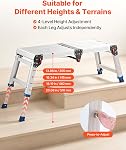 VEVOR Folding Work Platform, Adjustable Height 14.2-20 in, 500 lbs Capacity Aluminum Step Stool, Heavy Duty Non-Slip Platform Ladder, Portable Work Bench for Painting, Cleaning, Home & Professional