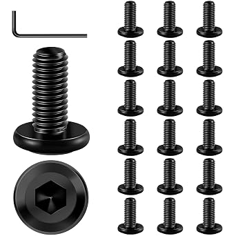 Pack of 20 M5 x 16 Screws Flat Head Screws M5 Rounded Head Screws M5 Stainless Steel A2 V2A Hexagon Socket Flat Head Full Thread M5 Screws with Wrench for Mounting Maintenance