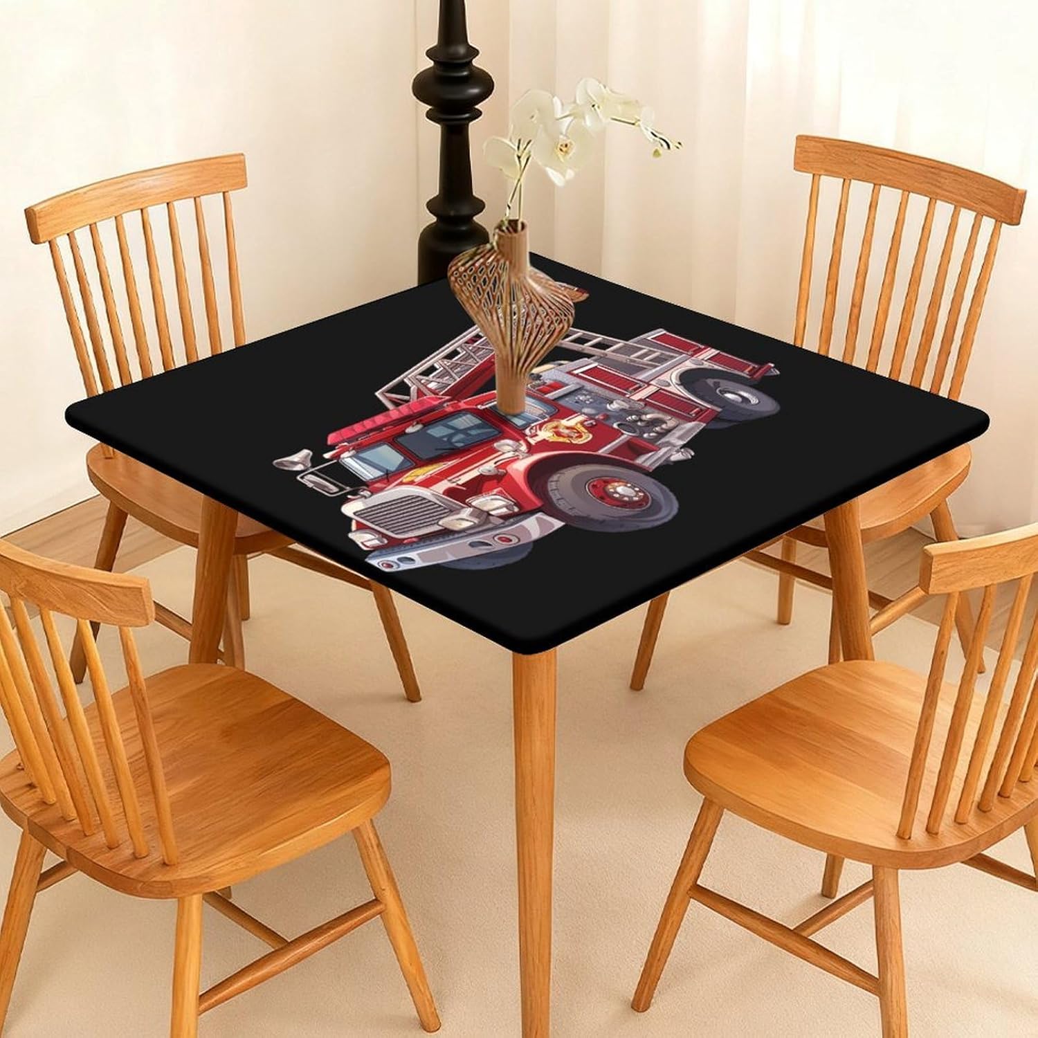 Firetruck Square Tablecloth Print Table Cloths Table Cover Wedding Party Holiday Decor