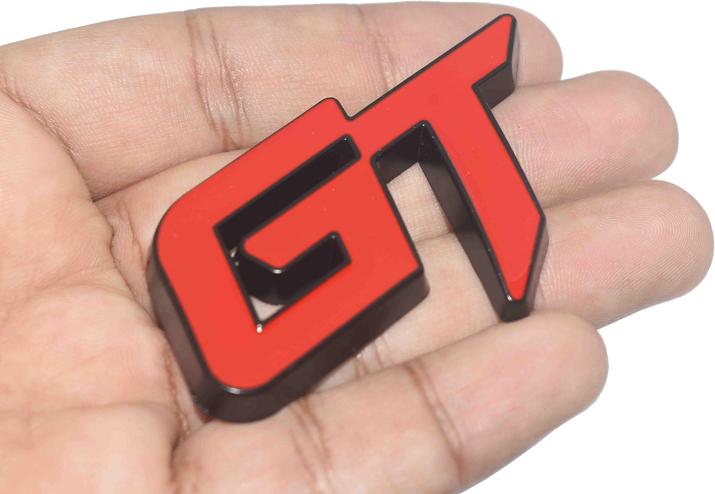 Incognito GT Logo Sticker for All Cars, Metal (Red with Black)