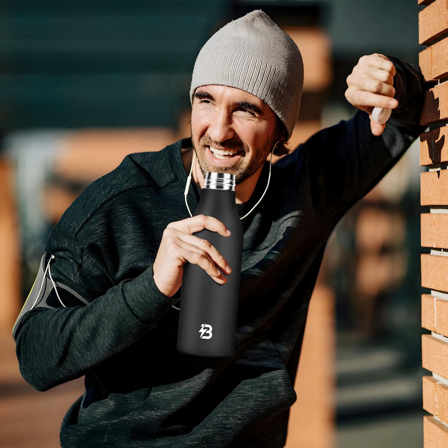 Insulated Metal Water Bottle, 18 oz Stainless Steel Leak-Proof Gym Water Bottle with Lid for Men Women (Black) - Image 7