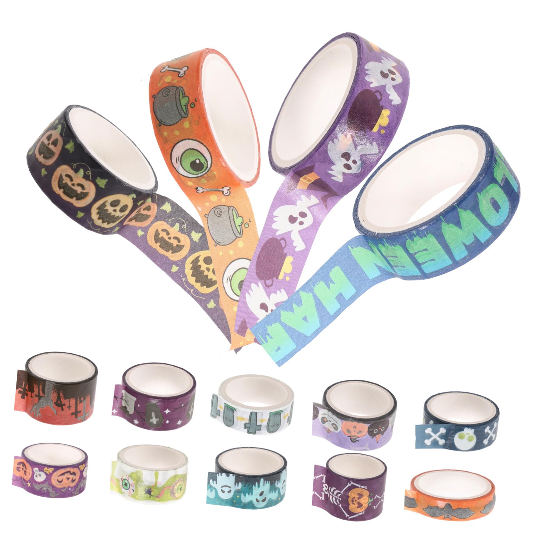 SHINEOFI 5 Series Cinta Festiva Víspera De Todos Decoración De Halloween Embalaje Cinta Con Tema De Halloween Cinta Washi Para Álbumes De Recortes 14 Rollos*5