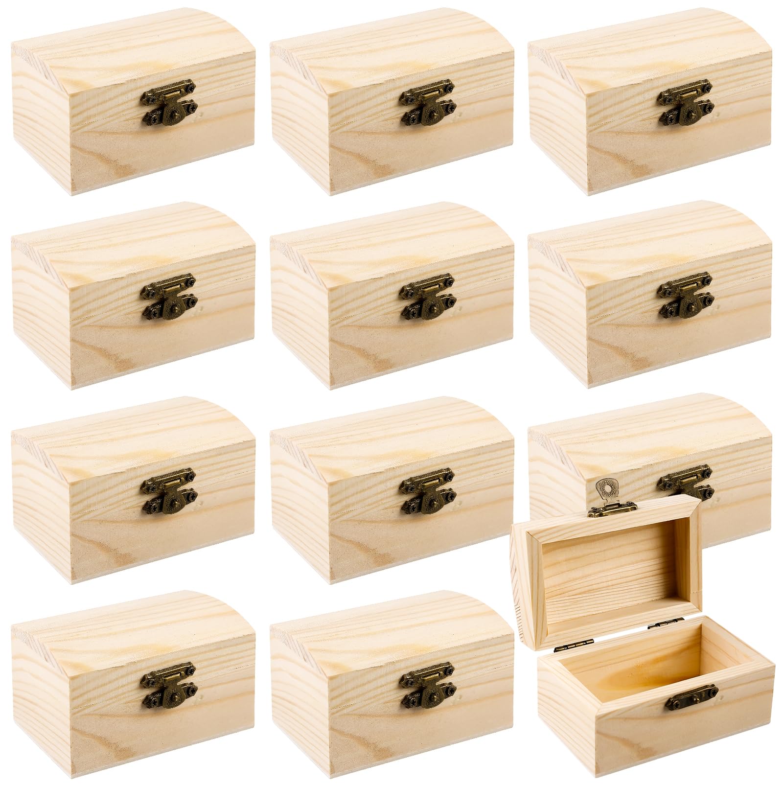 12 mini cofres del tesoro de madera para recuerdos inolvidables en cumpleaños infantiles