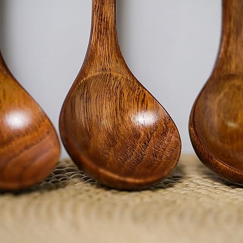 Miniatura 4 de Cuchara de sopa de madera Cuchara de sopa larga de madera Cuchara de azúcar de arroz Cuchara de gachas de avena Cuchara de madera natural para comer