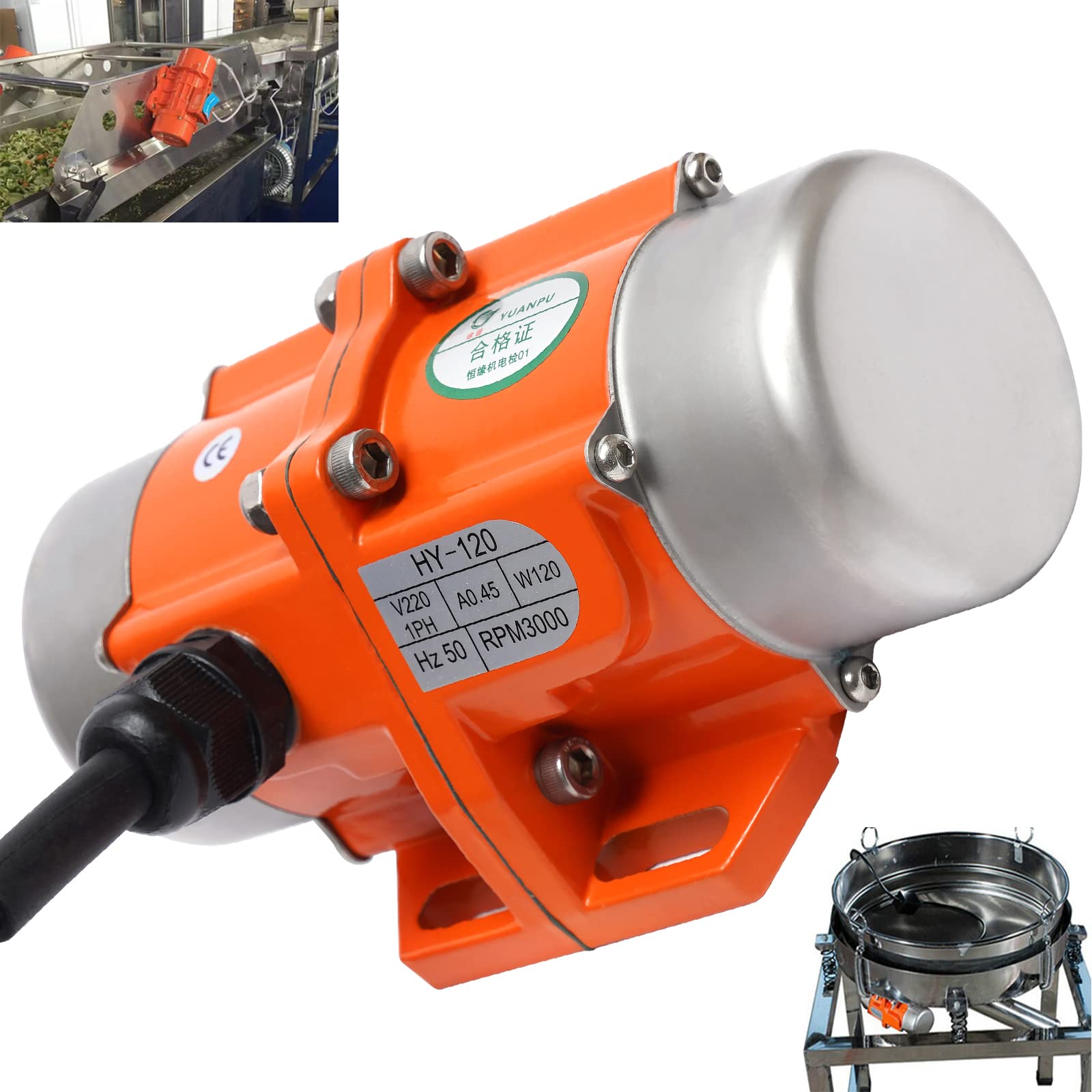 Vibratore motore vibrante 1 fase asincronico motore vibrante regolabile 120 W 220 V 3000 giri/min per dispositivi meccanici