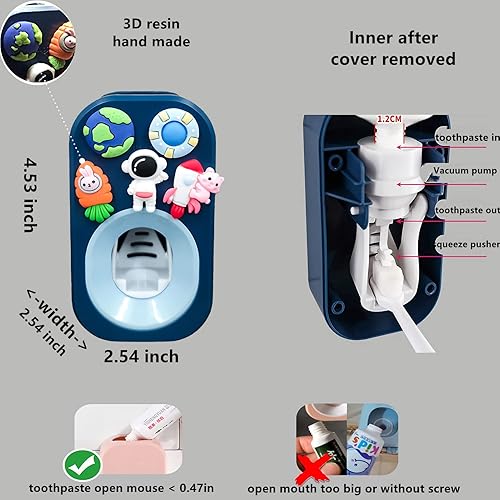 Vista 25 de Dispensador automático de pasta de dientes montado en la pared para baño, exprimidor de pasta de dientes para niños y ducha familiar