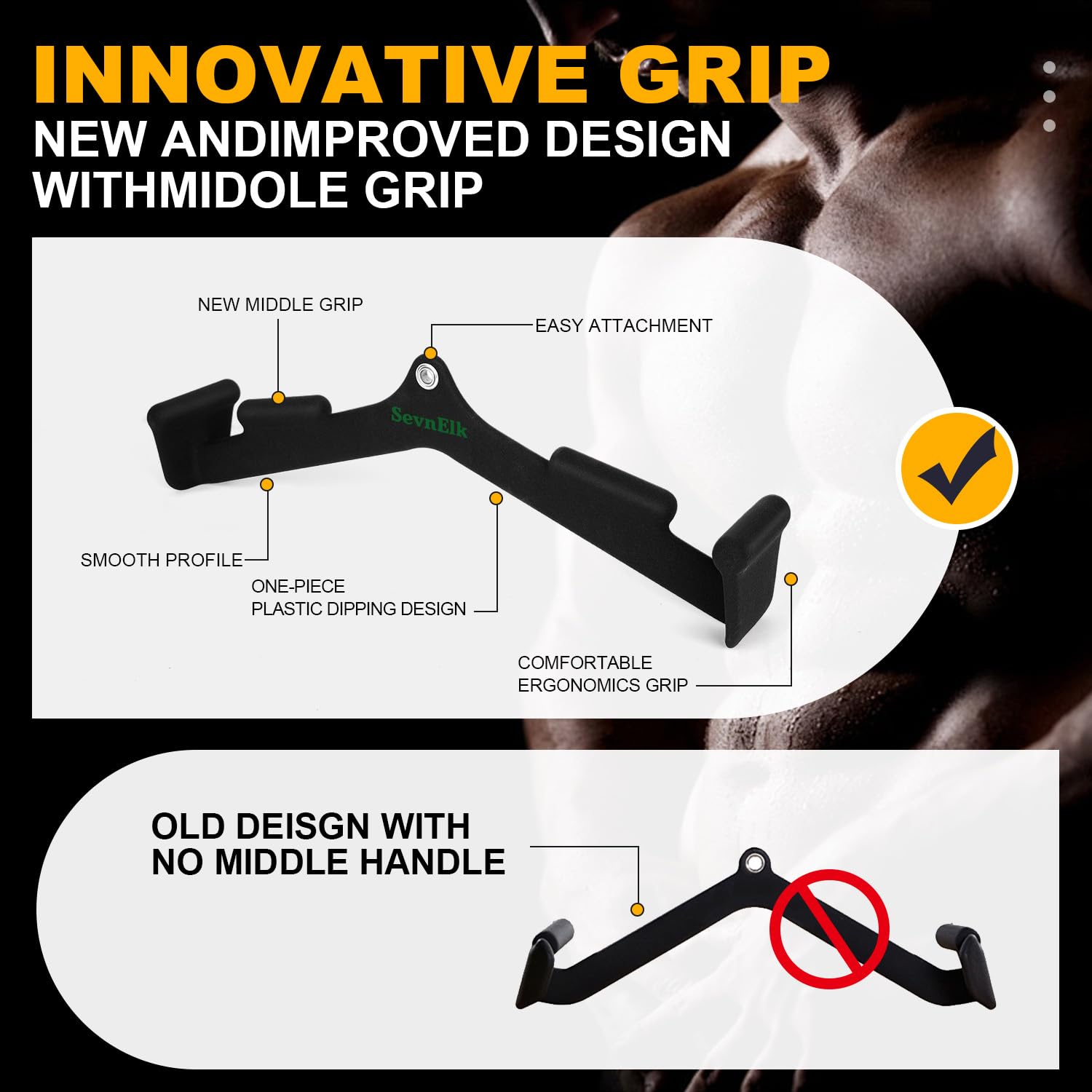 Barres De Tirage Musculation Lot De 5, Accessoires Pour Machine à Poulie En Acier Massif