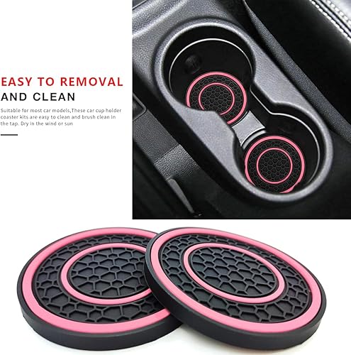 Miniatura 54 de Auprite Portavasos para automóvil, paquete de 2 posavasos universales antideslizantes para automóvil, accesorios para el interior del automóvil