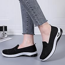 Zapatillas Mujer Deportivas Zapatos Sin Cordones Aire Calzados para Correr en Asfalto Diseno Moderno Calado con Suela Alta Informales Malla Ideales Primavera-Verano2