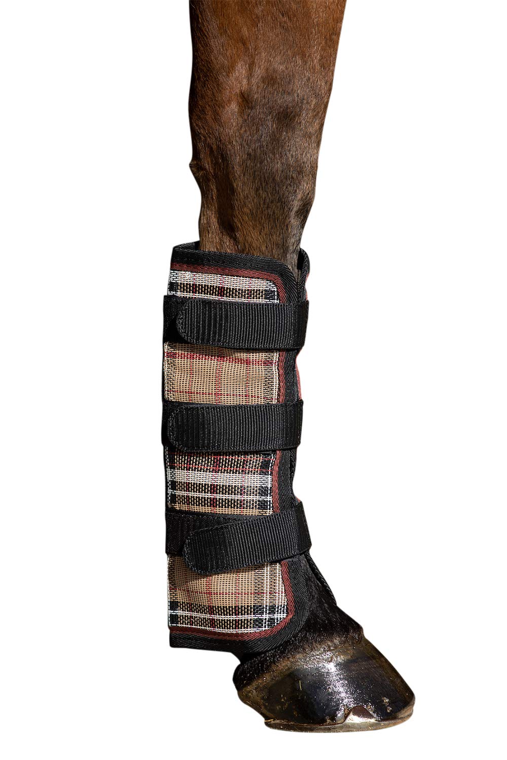 Kensington Natural Horse Fly Boots - Web Trimmed - Stay-Up Technology - Protection from Insect Bites and UV Rays - Sold in Pairs (2 Boots)