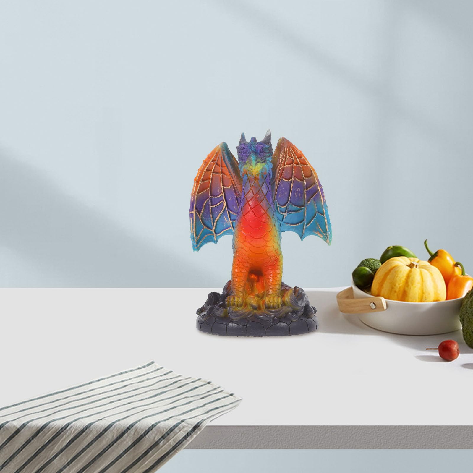 Anneome Lampe de Table Dragon en Résine Led, Lampe de Salon à Poser Décorative et Veilleuse, Illumination Chaleureuse pour Chambre ou Bureau, Design Unique et Stylé