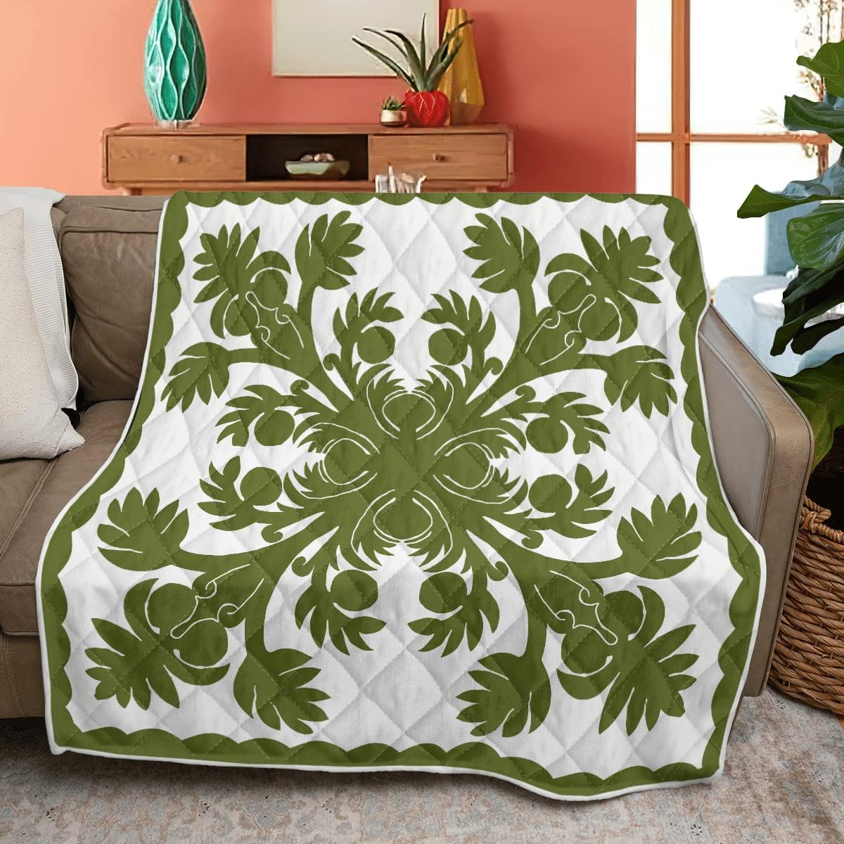 Hawaiian Style Quilt Blanket Quilt Blanket with Pillowcases