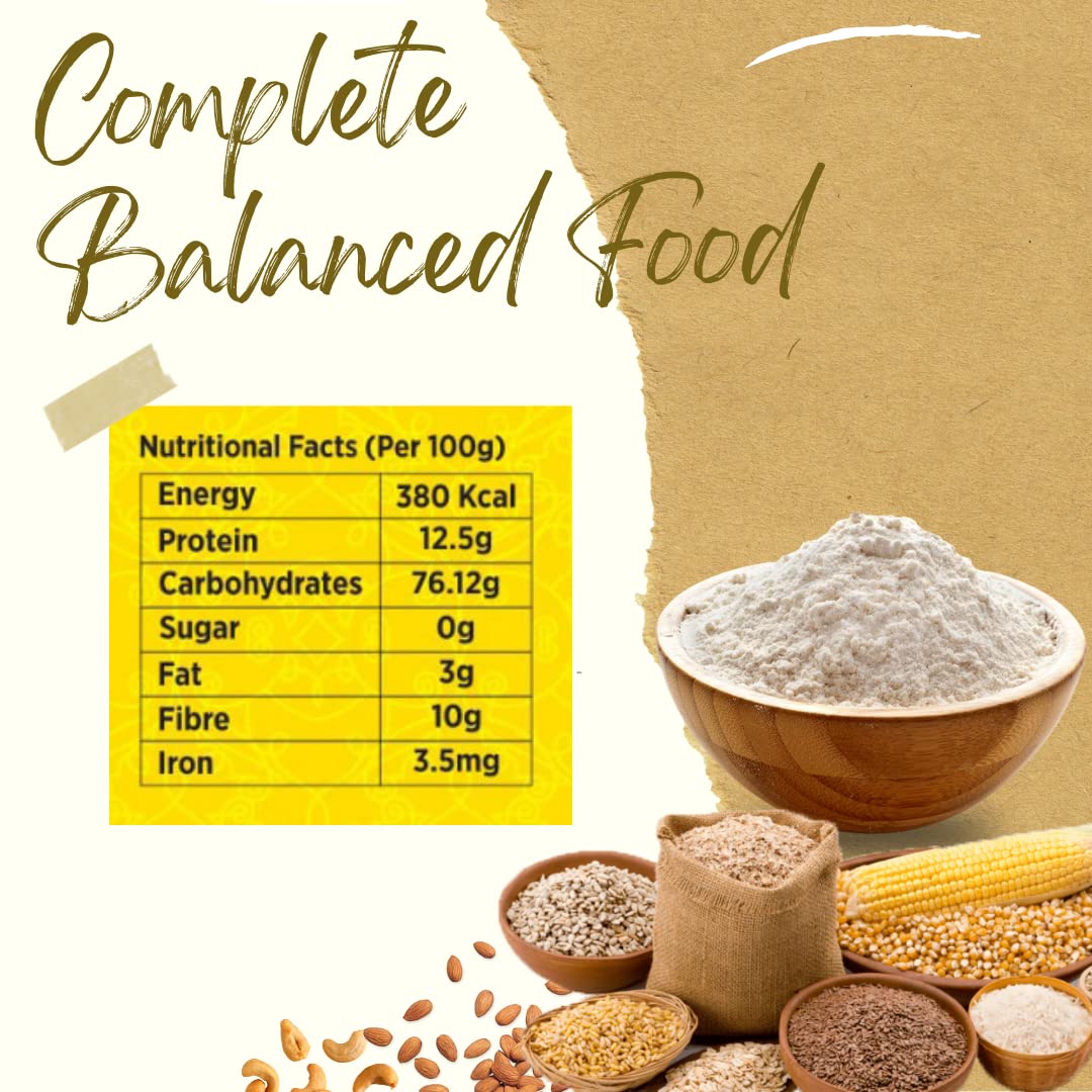 Savastha Multigrain Health Mix Powder | Traditional Sathu Maavu | Nutritious Cereals, Pulses & Nuts Porridge | Balanced Breakfast Food | Multi Millet Mix | No Preservatives | 500gm.